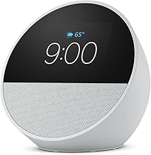 Smart alarm clock with Alexa in Glacier White