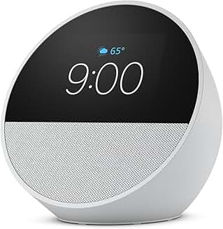 Smart alarm clock with Alexa in Glacier White