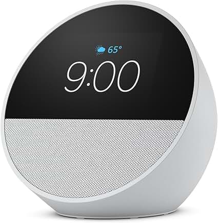 Smart alarm clock with Alexa in Glacier White