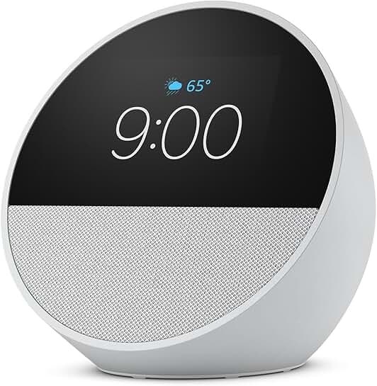 Smart alarm clock with Alexa in Glacier White