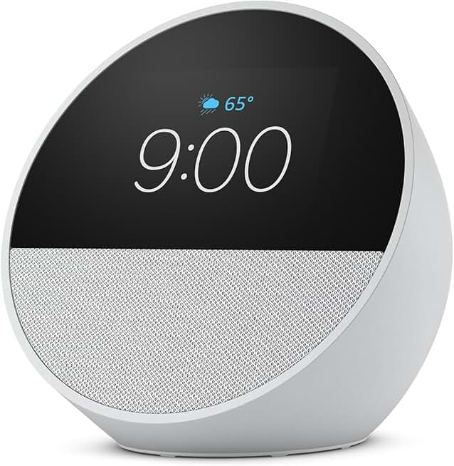 Smart alarm clock with Alexa in Glacier White