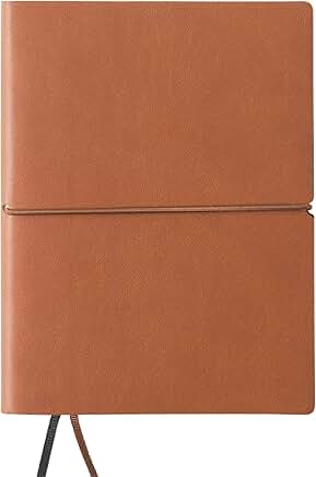 Pocket journal with elastic closure in leather