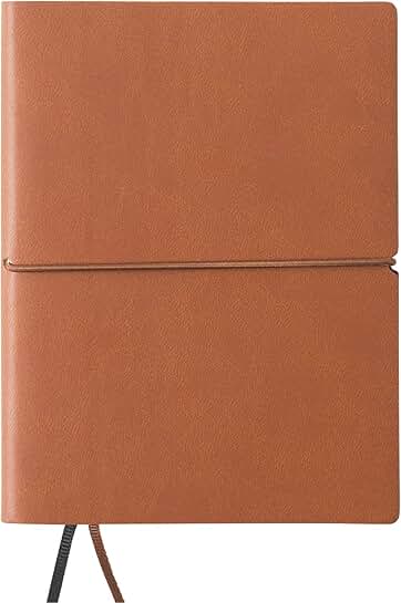 Pocket journal with elastic closure in leather