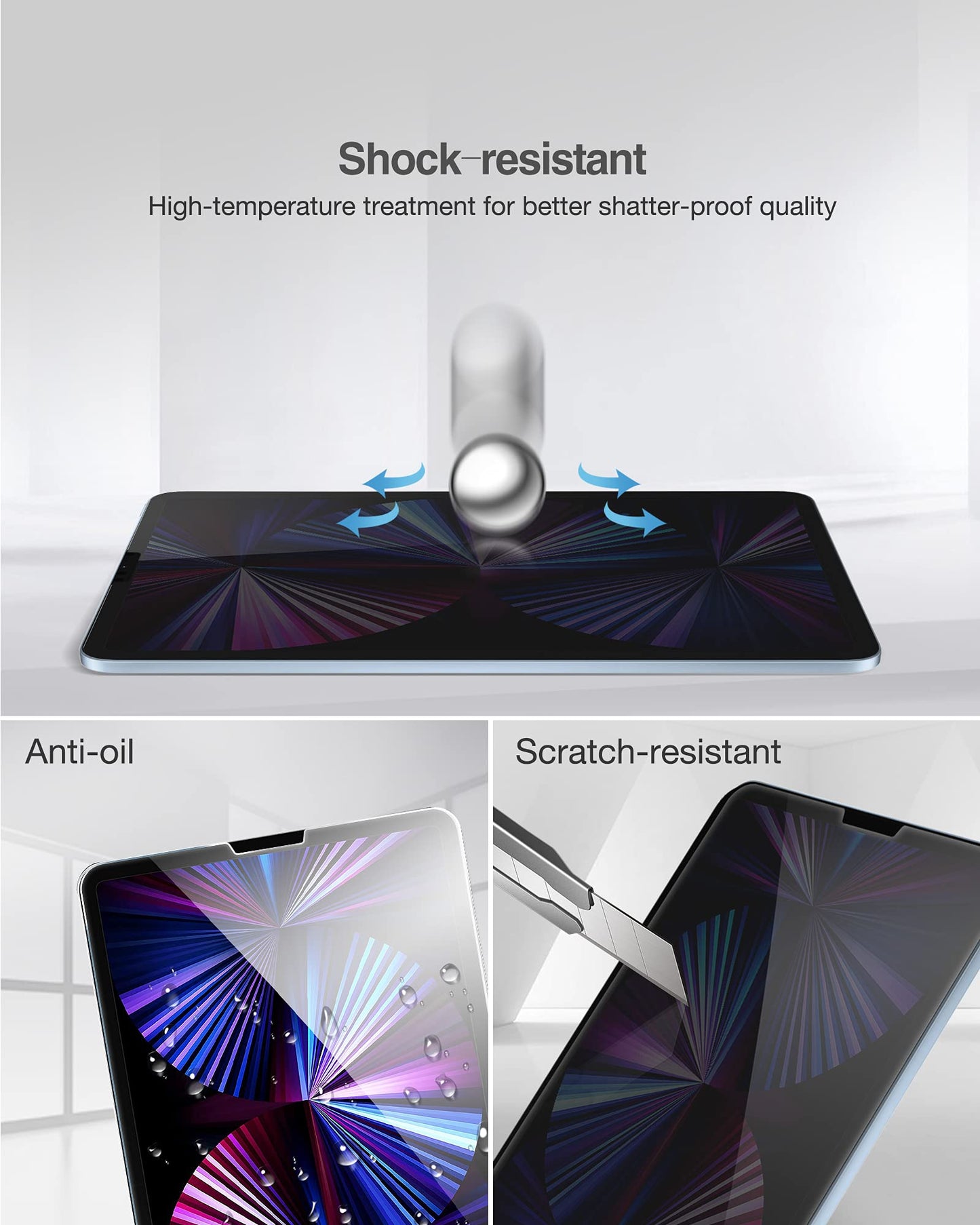iPad Pro 11 Inch Privacy Screen Protector 2021 2020 2018, Anti-Spy Tempered Glass Screen Film Guard for Apple iPad Pro 11" 3rd 2nd 1st Generation