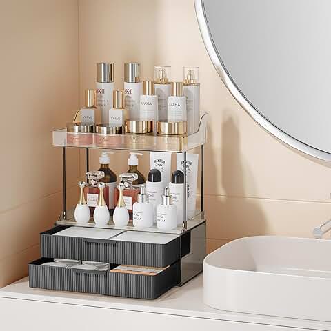 Large 3-Tier Bathroom Countertop Makeup Organizer