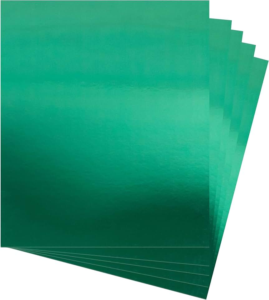 Green Metallic Cardstock Paper, 60 Sheets, 8.5x11, 250 GSM