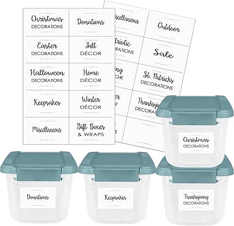 Waterproof Reusable Labels for Storage Boxes and Bins (40)