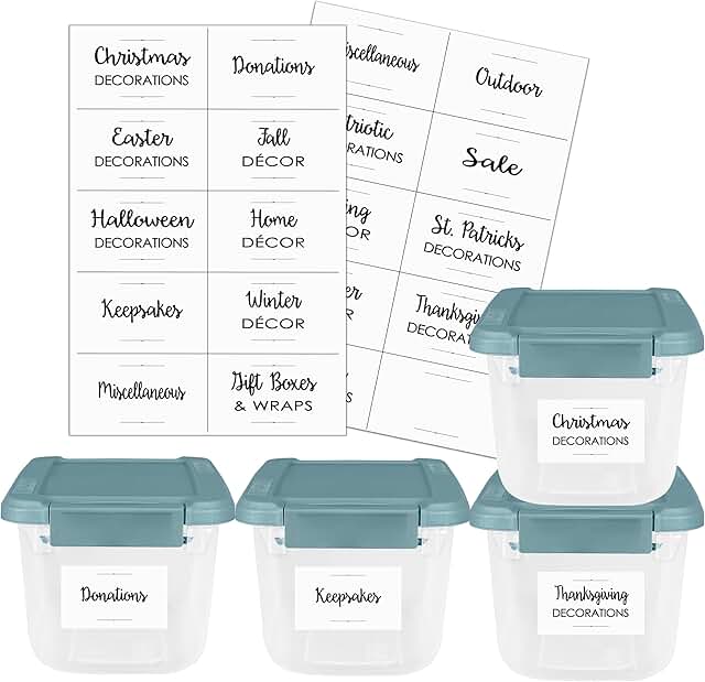 Waterproof Reusable Labels for Storage Boxes and Bins (40)
