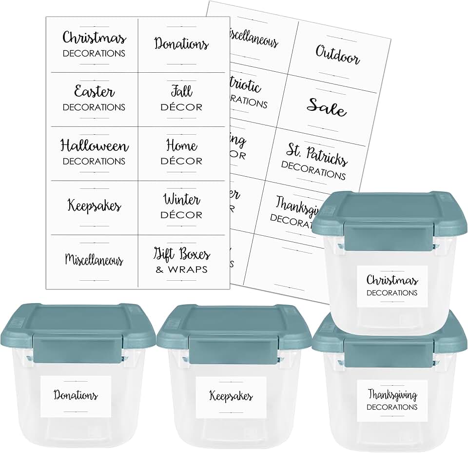 Waterproof Reusable Labels for Storage Boxes and Bins (40)