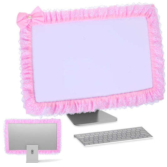 Pink monitor cover for 23-27 inch screens