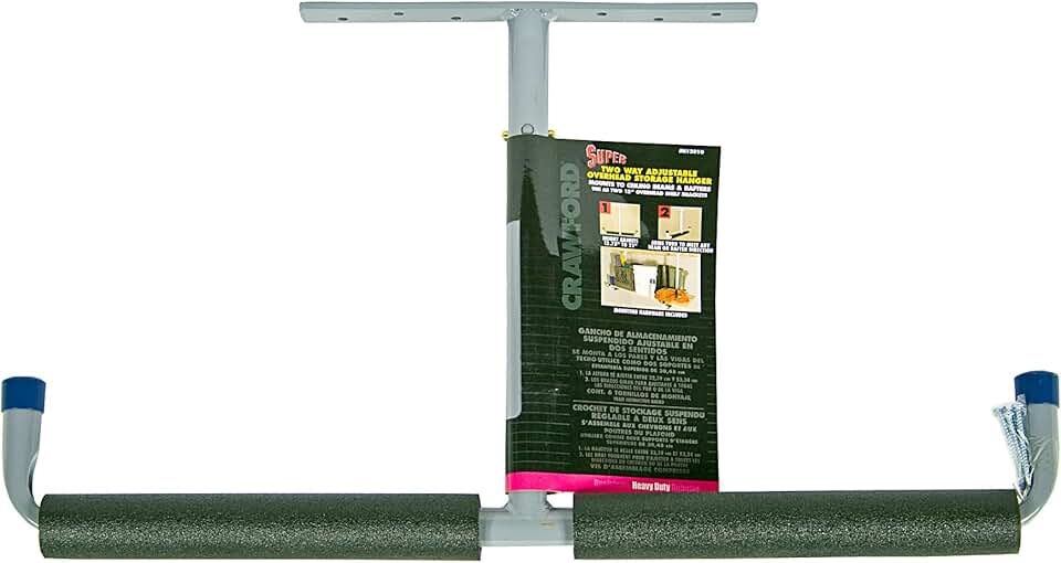Large grey two-way adjustable overhead storage hanger