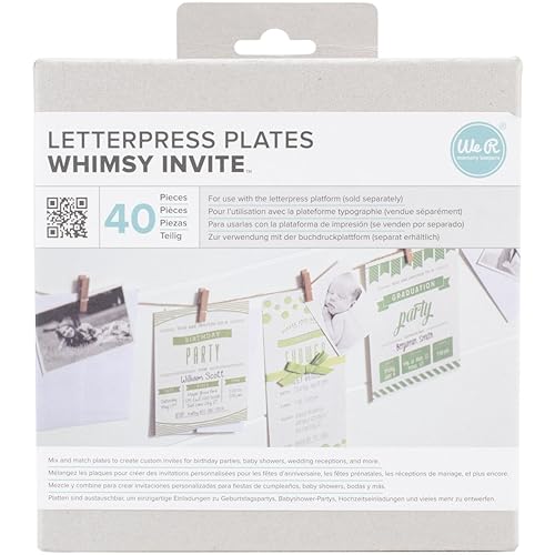 40-piece Whimsey Invite Letter Press Printing Plates