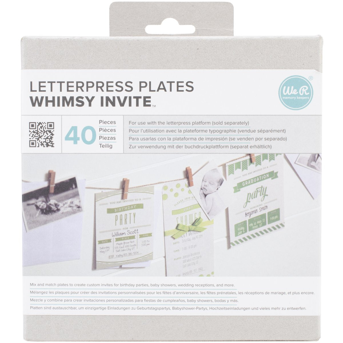 40-piece Whimsey Invite Letter Press Printing Plates