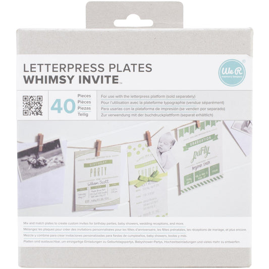 40-piece Whimsey Invite Letter Press Printing Plates