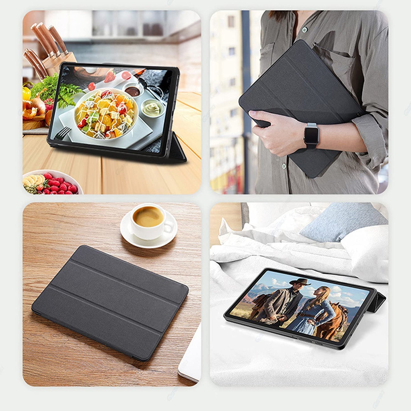 10 Inch Android Tablet pc, 32GB ROM 128GB Expand, Octa-Core Tablets, IPS HD Touch Screen,Google Certificated Wi-Fi Tablets, G+G, 8MP Camera, Long Battery Life,Black-(with Leather case)