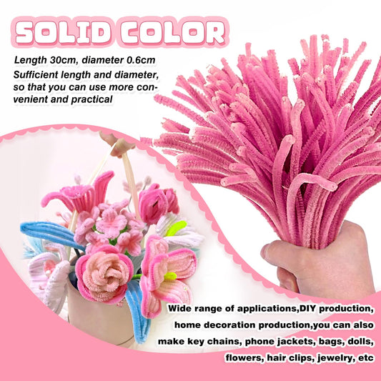 Pinkalicious Pink Chenille Pipe Cleaners 100pcs 12in