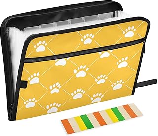 Dog Paw Print Expandable File Folder with 13 Pockets