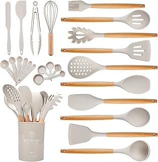 26-Piece Kitchen Utensil Set with Wooden Handles