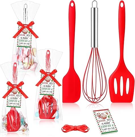 Set of three Christmas kitchen tools with greeting cards
