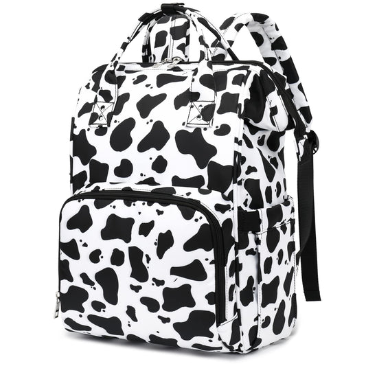 Cow Print Women’s Laptop Backpack for 15.6 Inch Computer