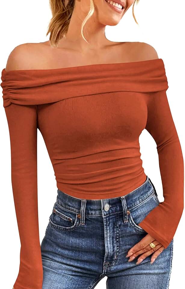 Women’s Off-Shoulder Long Sleeve Blouse for Going Out