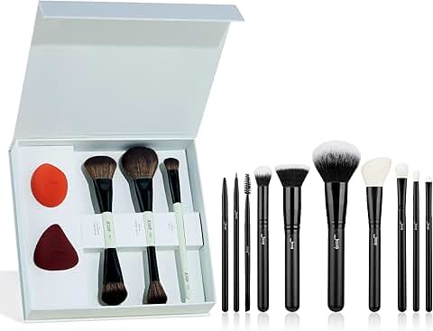 Face makeup brushes and sponge set bundle
