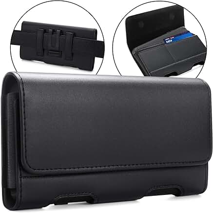 Leather belt clip holster case for Galaxy S24 Ultra and iPhone 15 Pro Max
