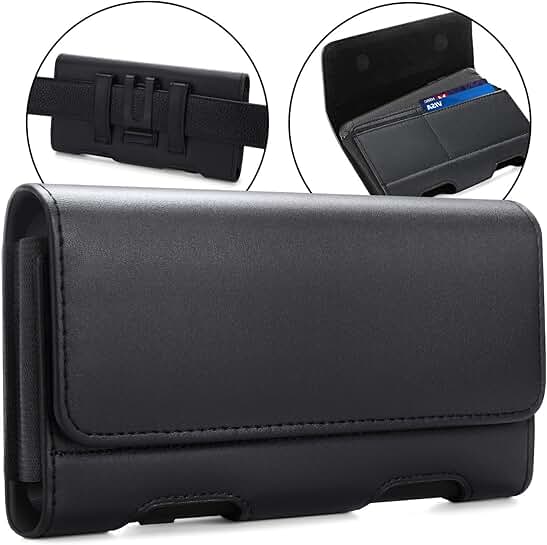 Leather belt clip holster case for Galaxy S24 Ultra and iPhone 15 Pro Max