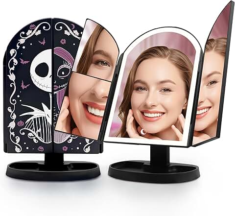 Jack and Sally Arch Trifold LED Makeup Mirror