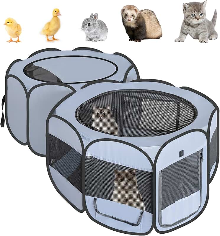 EighteenTek Small Animal Playpen and Cage