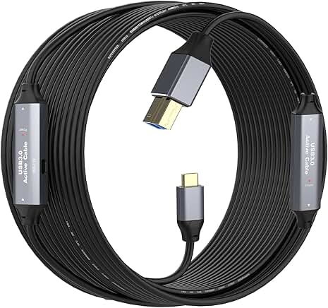 50ft USB C to USB B 3.0 Cable, 5Gbps, for Devices