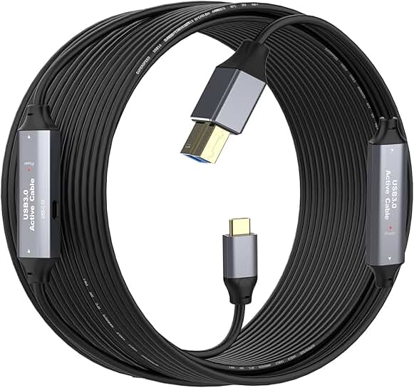 50ft USB C to USB B 3.0 Cable, 5Gbps, for Devices