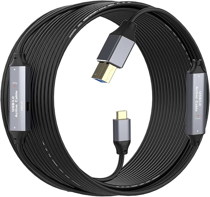 50ft USB C to USB B 3.0 Cable, 5Gbps, for Devices