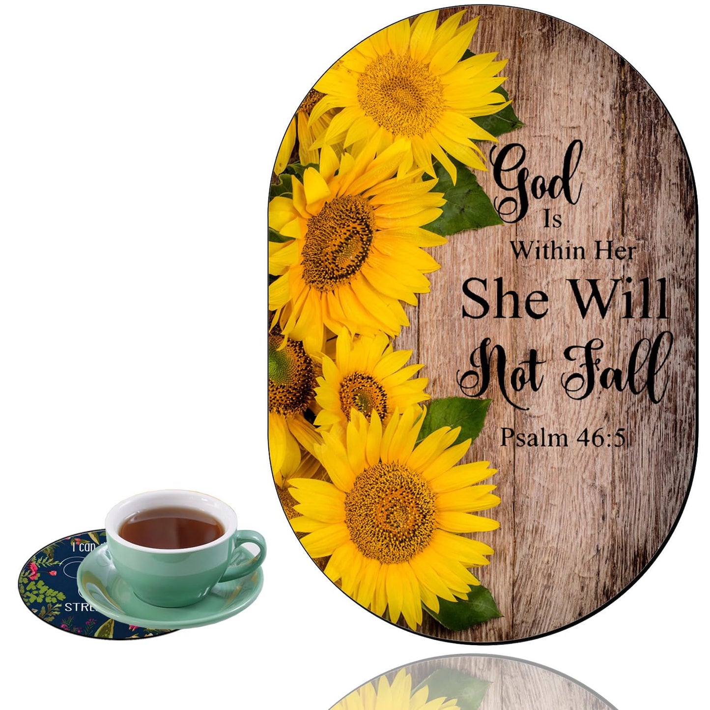 Non-slip Desktop Mouse Pad and Coaster with Sunflower Design