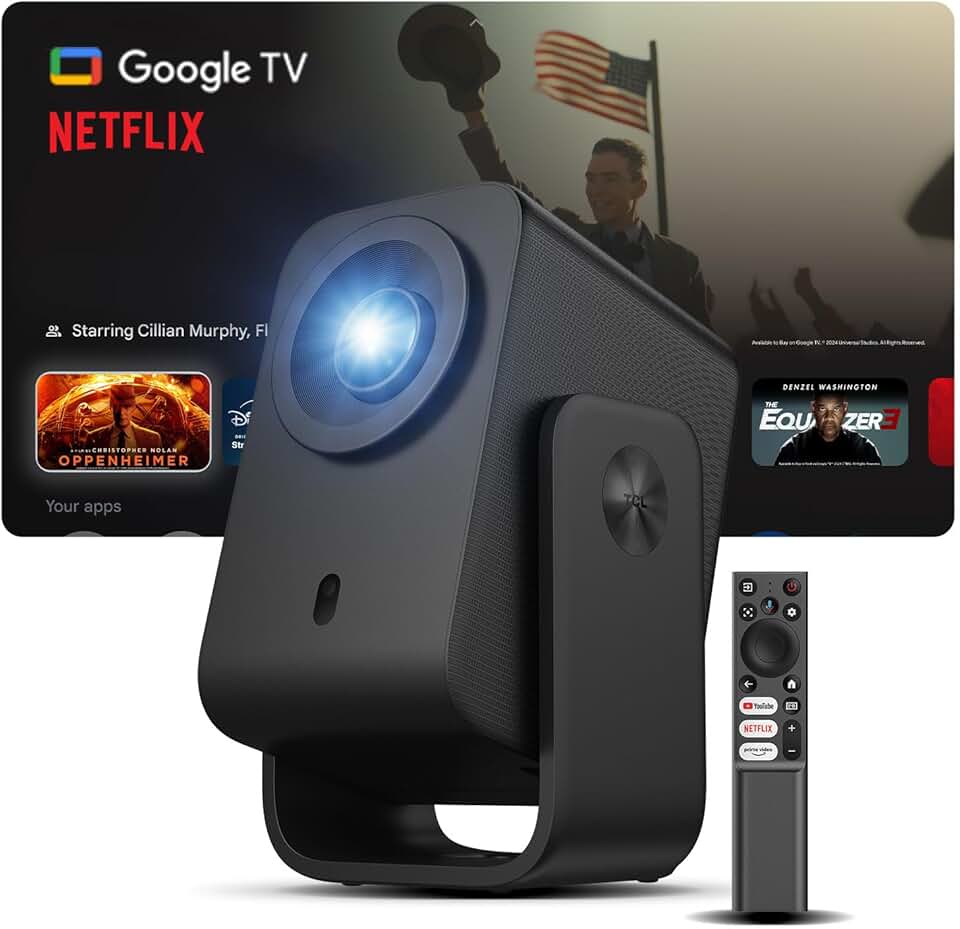 Portable 4K Projector with WiFi, Bluetooth, and Dolby Audio