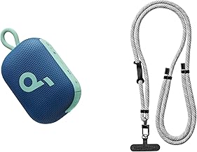 Blue Bluetooth Shower Speaker with Lanyard