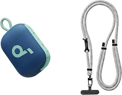 Blue Bluetooth Shower Speaker with Lanyard