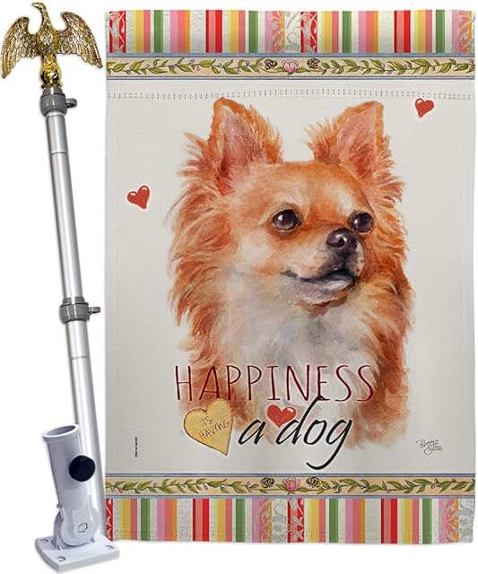 Brown Chihuahua House Flag with Dog and Animal Design