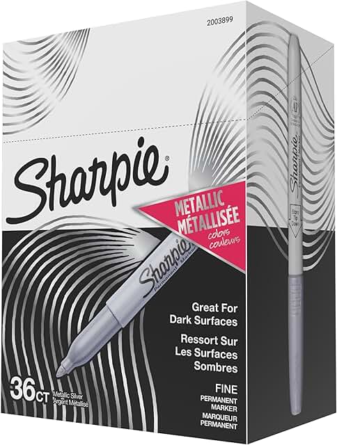 Metallic Silver Fine Point Permanent Markers, 36 Pack