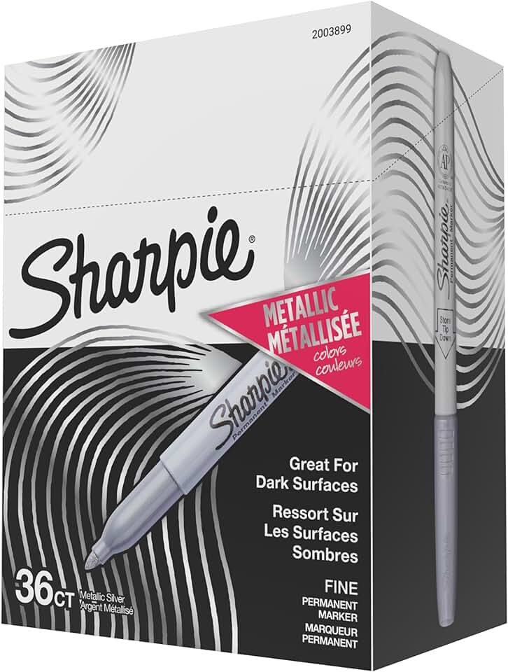 Metallic Silver Fine Point Permanent Markers, 36 Pack
