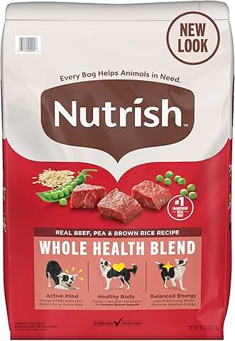 Dry Beef and Rice Dog Food for Adults, 40 lb