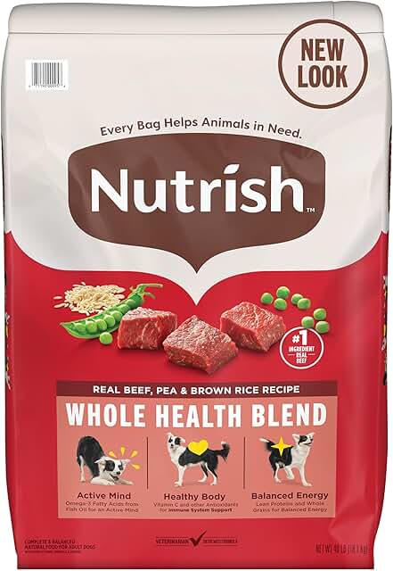 Dry Beef and Rice Dog Food for Adults, 40 lb