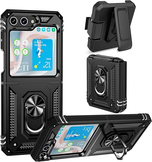 Heavy Duty Galaxy Z Flip 5 Case with Belt Clip and Kickstand