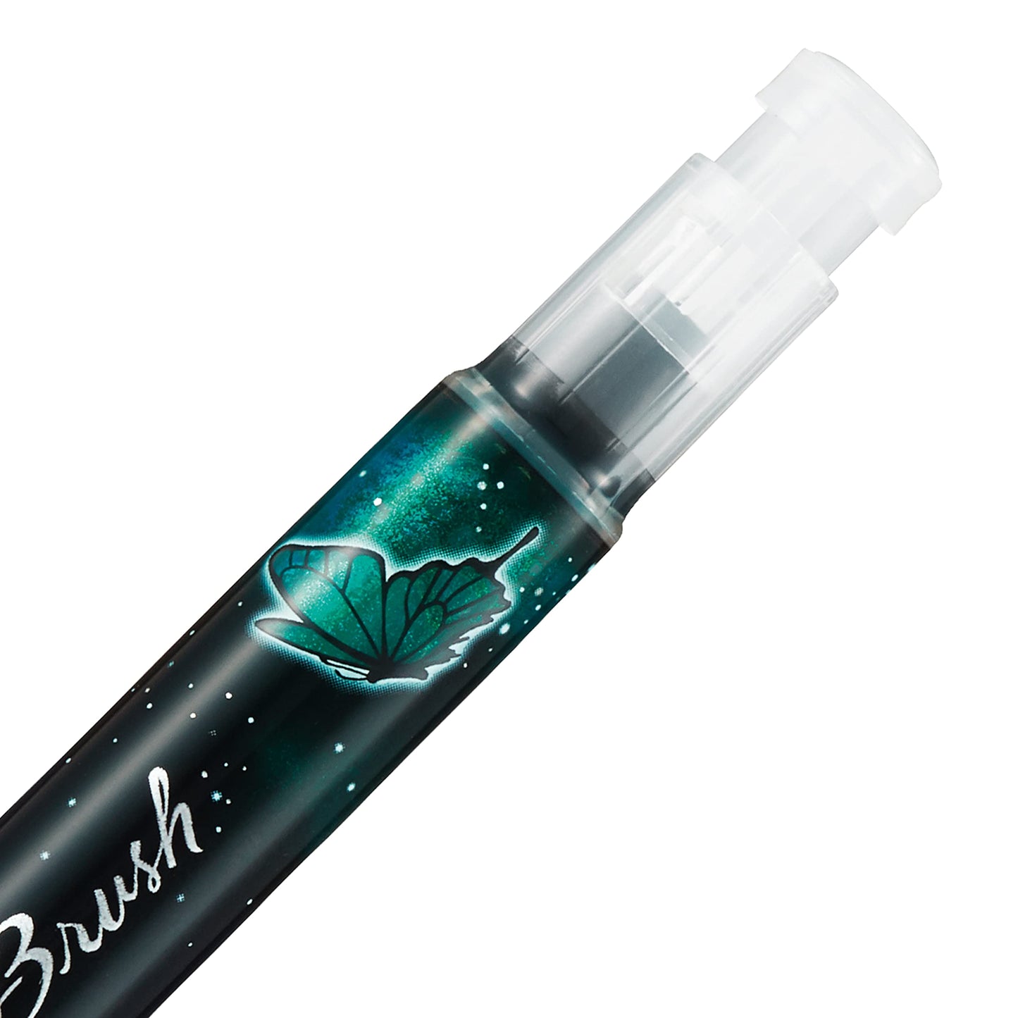 DualMetallic Brush Pen Green Blue Ink