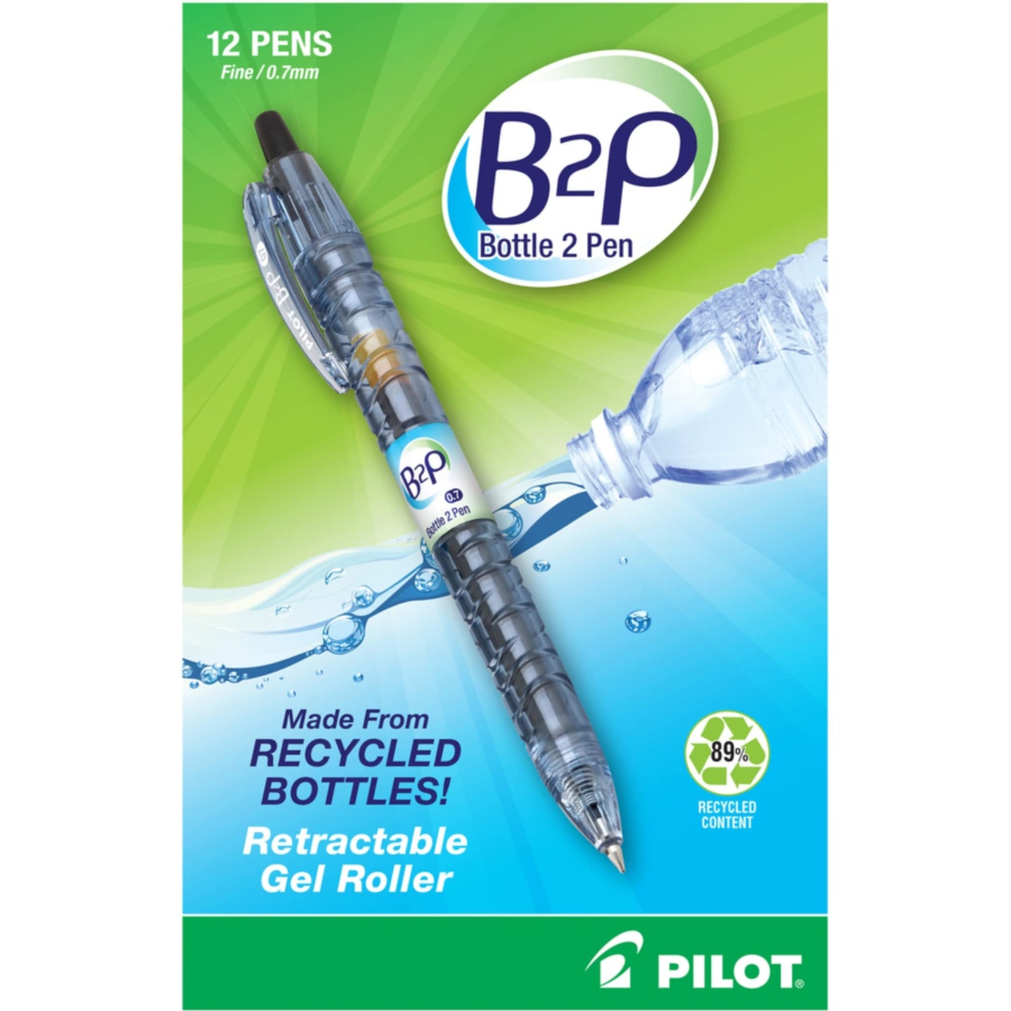 Pack of 12 Retractable Gel Pens, Fine Point, 0.7 mm