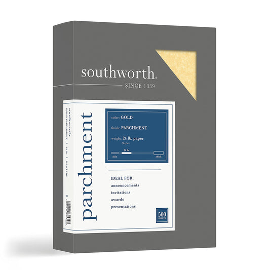 Gold Parchment Specialty Paper, 8.5 x 11, 24 lb, 500 sheets