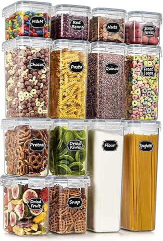 14-Piece Airtight Food Storage Container Set with Labels
