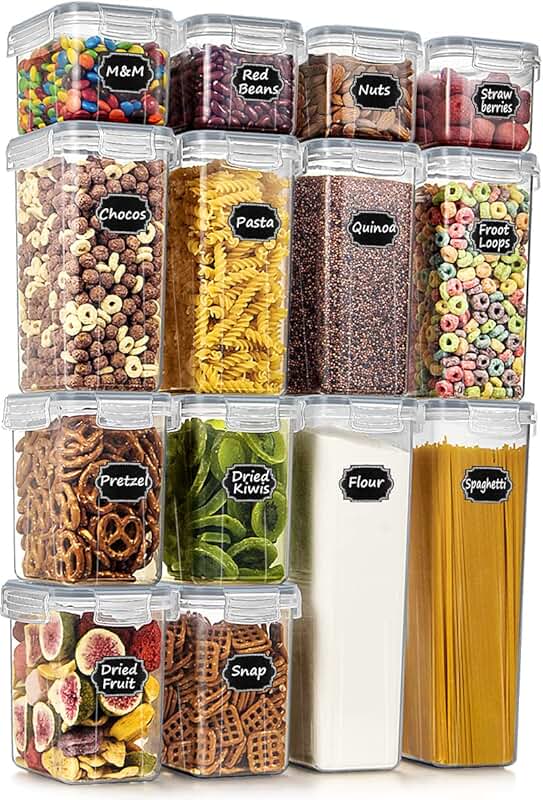 14-Piece Airtight Food Storage Container Set with Labels