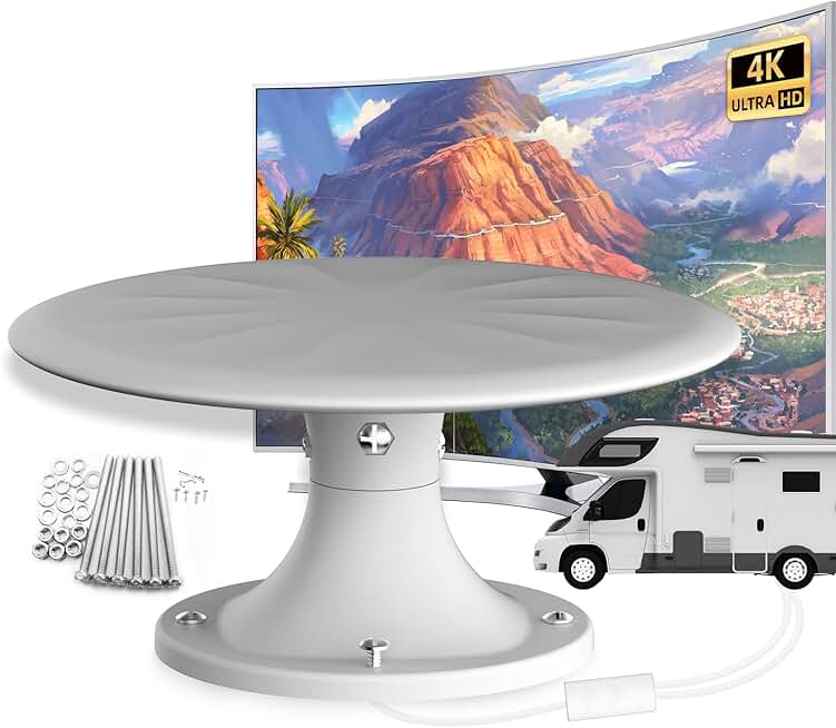 Long Range 360° RV TV Antenna with Signal Booster