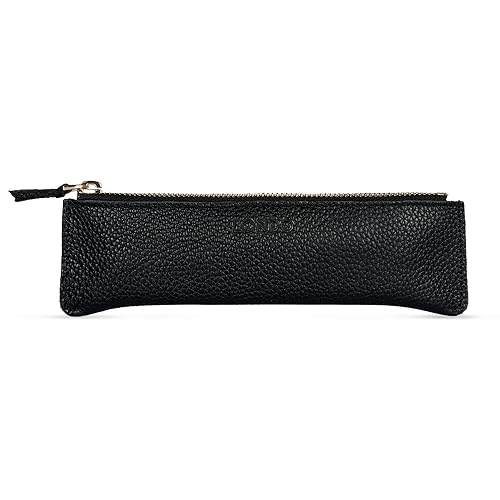 Leather Zippered Pen and Pencil Case